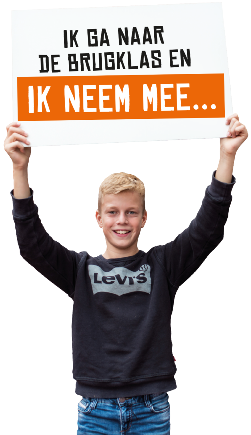 Ik ga naar de brugklas en ik neem mee